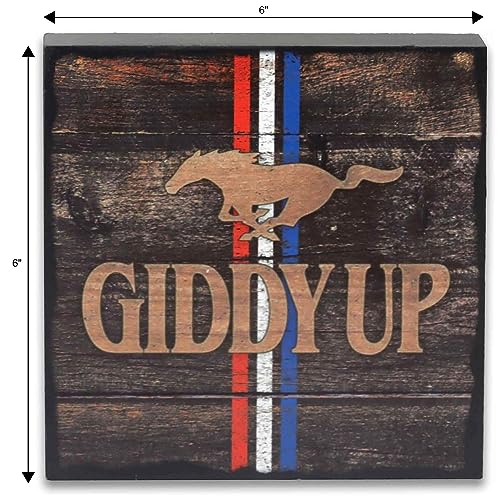 Panneau GIDDY UP MUSTANG en bois pour une atmosphère authentique - 6