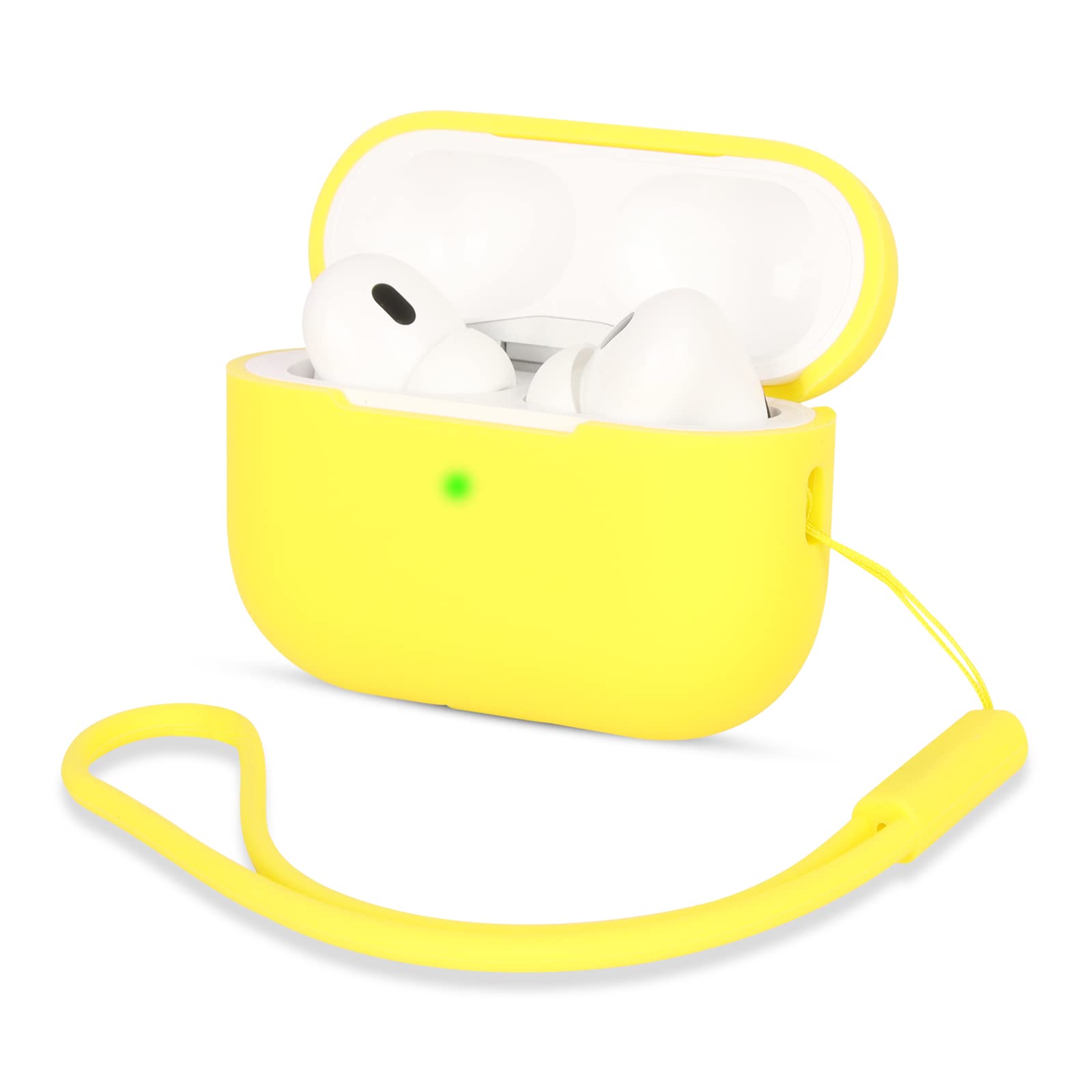 AOTUAO Funda para Airpods Pro 2 Case Cover, Fundas Protectora de Silicona Compatible con AirPods Pro 2 2022 con Silicona Lanyard, Funda Portátil a Prueba de Golpes, LED Frontal Visible, Negro — view 14