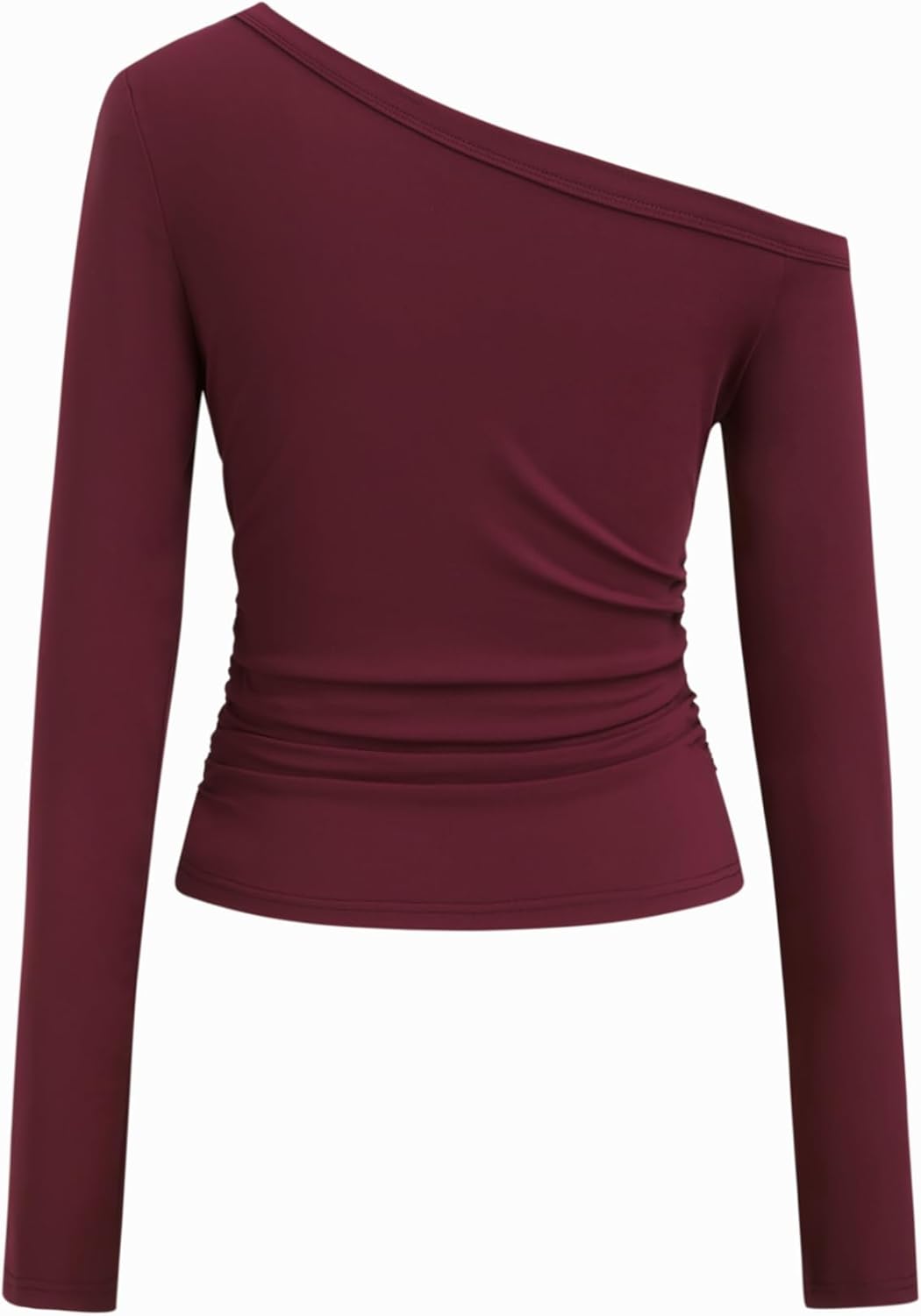 CIDER Womens One Shoulder Long Sleeve Top Funny Dog Print Casual T Shirt - Image 5