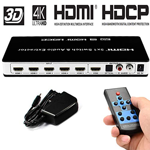 HDMI Switch 5x1 hdmi switcher 5 in 1 Out 4K@30hz HDMI switch selector