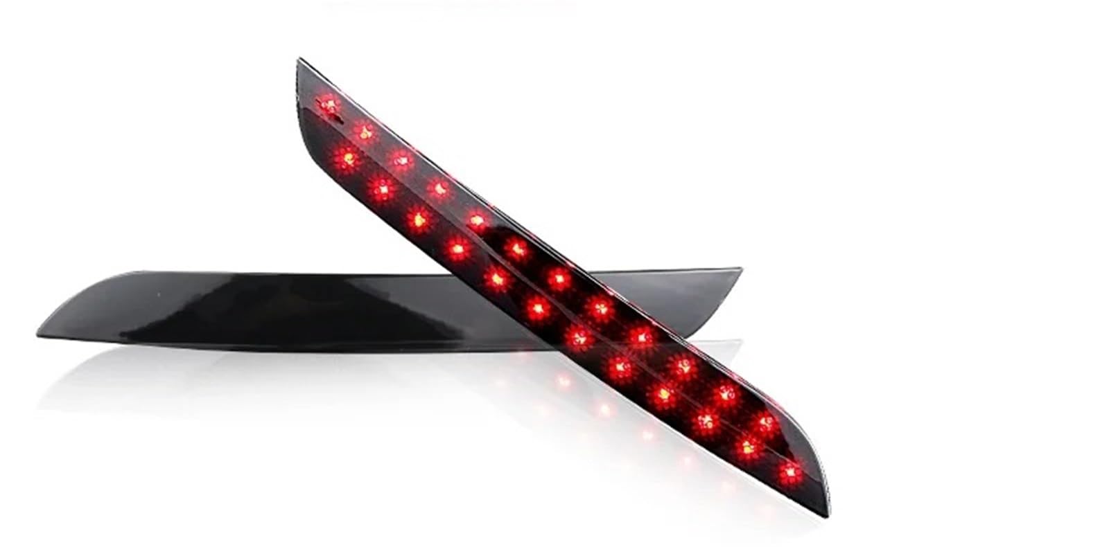 Car Rear Bumper Reflector For BMW 5 Series F10 F11 F18 520d 520i 523i 525d 2009-14 Car LED Rear Bumper Reflector Brake Lights Stop Lamps 63147203238(Black Lens 2Piece)