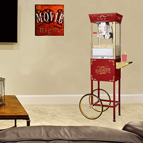 Great Northern Popcorn 969915Uby Matinee Popcorn Machine With Cart, 8Oz, Red #TOP3