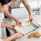 ZPBLWT Macchina per Pasta Sfoglia Elettrica, Macchina per Sfoglia Pieghevole Commerciale per Pizza Pane Croissant Pasticceria, Spessore Regolabile 2-30mm immagine