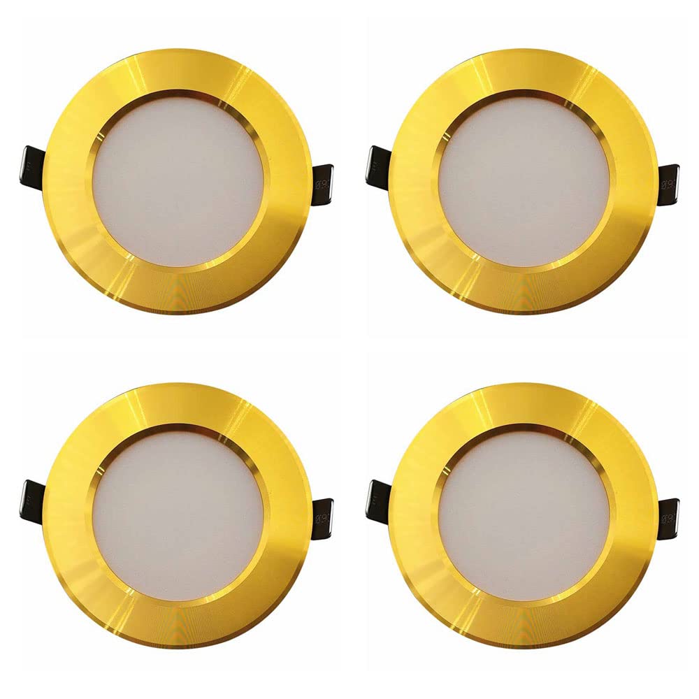 Spot encastré LED commercial gold 9W 3000K lot de 4 pour plafond