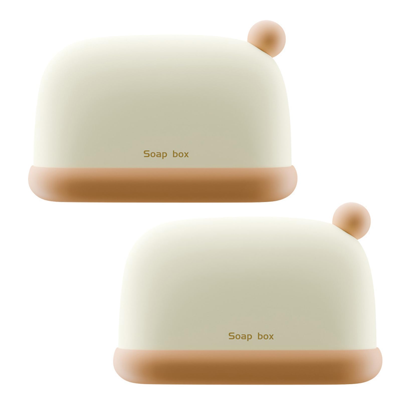 2pcs Portable Brown Soap Dish with Lid – Self-draining Leakproof Travel Soap Holder Case for Bathroom, Gym, Shower Countertop Storage