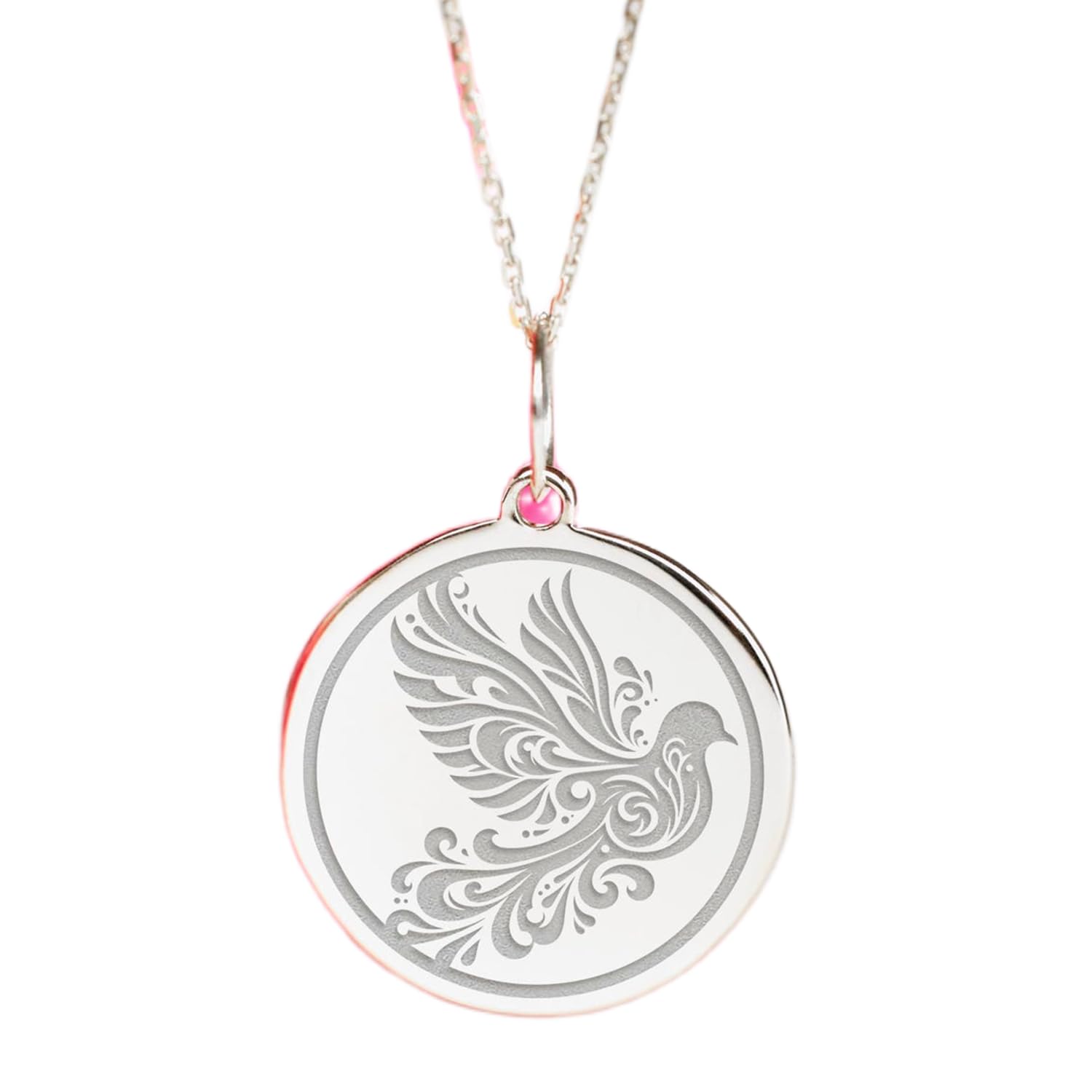 Collar de paloma de la paz hipoalergénico de plata 925 4