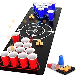 Faburo Beer Pong Set mit Matte, Bechern und Bällen