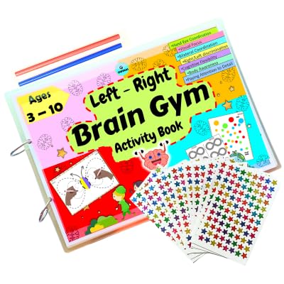 Left Right Brain Gym Activity Book-Wipe and Clean Book -Reusable Book,Brain Boosting Activity,Tracing Practise Book,writing practise book,KIDS BRAIN deveopment book-kids birthday gift