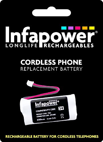 Infapower 2 x AAA 600mAh (34) Cordless Phone Rechargeable Battery