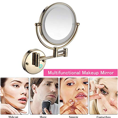Miroir de maquillage mural avec éclairage LED flexible à ventouse pivotant - 7