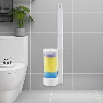 Disposable Toilet Brush & Holder Set with 18 Toilet Wand Replacement Heads | Toilet Wand Kit for Sink Bathtub Wash Basin Mop Poo (Ocean/Lavender/Lemon Scent)