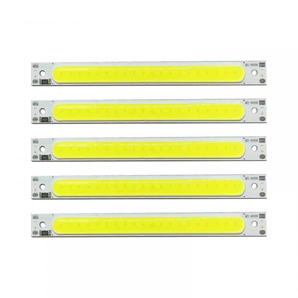 LED COB Light Platine, 5 pezzi DC 5 V 3 W Long Strip LED Chip Light Board Luce Bianca 600 mA 400 lm 6500 K per USB Touch Dimmer