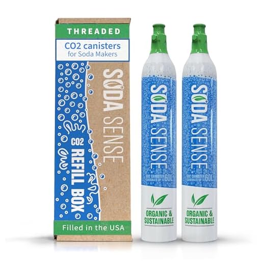 Soda Sense 60L CO2 Carbonator, Compatible with Sodastream Appliances, Cartridge Refill Set of 2 pcs