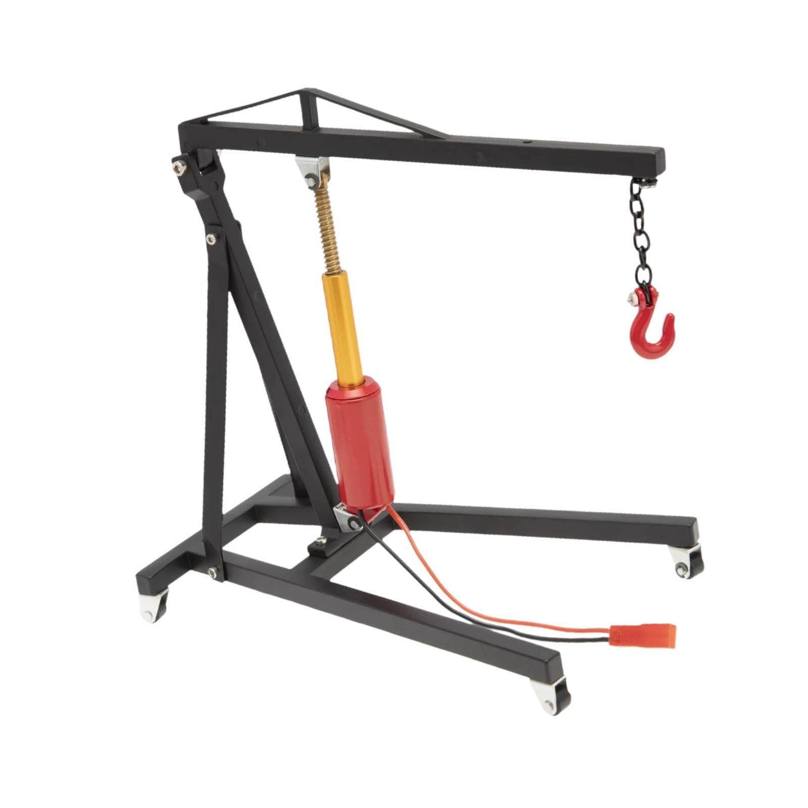 RC Gru Motore Sollevamento Componenti Modellismo Garage in Lega per Simulazione Sollevatore Officina Auto Radiocomandate Adatto a Esposizion, Nero