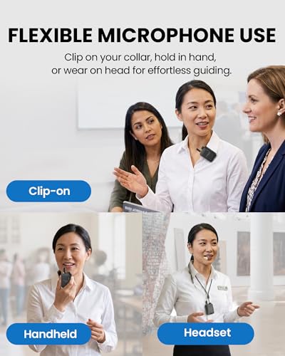 Avantree AudiTour y Kit de Expansión – Sistema de Guía de Tour Inalámbrico para Visitas a Museos y Tours, 1 Transmisor con Micrófono de Auricular con Cable, 30 Auriculares de Oreja Abierta miniatura 3