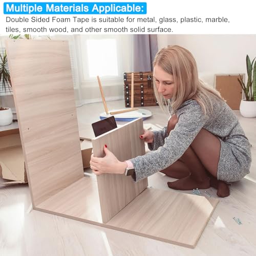 Image of PATIKIL Double Sided Adhesive Tape, 0.5 Inch x 16FT Waterproof Mounting Foam Tape Heavy Strong Adhesive Foam Tape for Car Outdoor Home