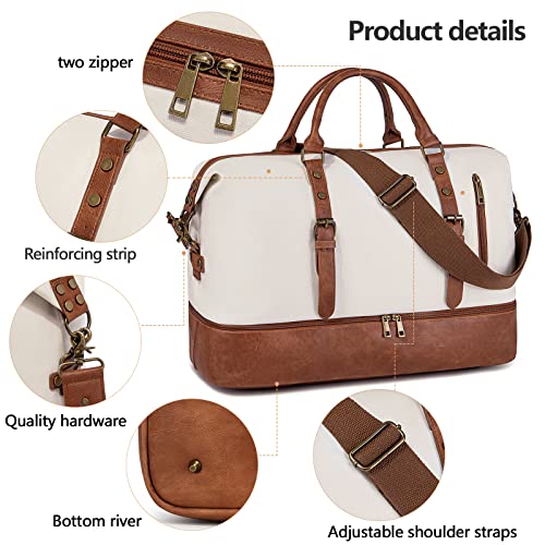 Weekender Overnight Bag Travel Duffle Bags With Shoe Compartment For Women Men Carry On Tote Bag(42 L) #TOP6