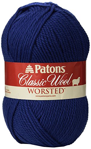 Patons Classic Wool Yarn, 3.5oz, Gauge 4 Medium, 100% Wool Royal Blue - For Crochet, Knitting & Crafting
