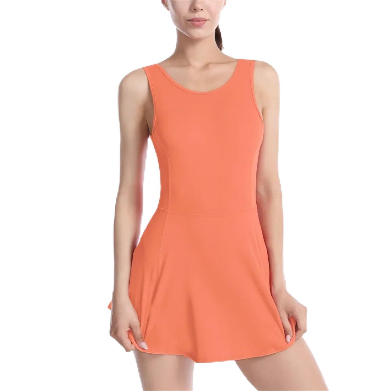 Tennisrock Sport Tenniskleid Fitness Anti-Leer-Fälschung Einteiliges Kleid U-förmig Schöner Rücken Tennisrock Sportkleid