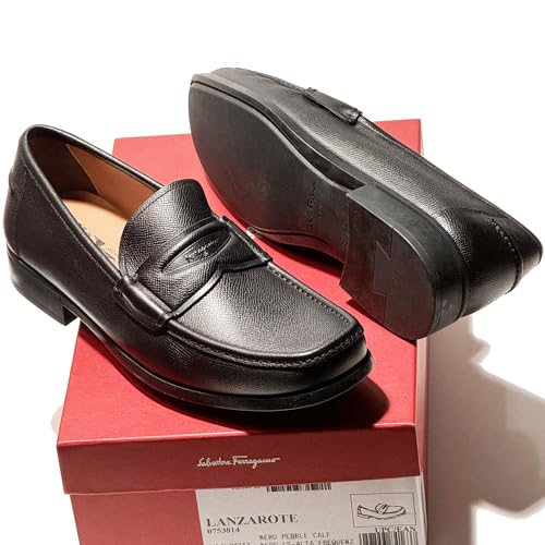 Penny Black Pebbled Leather Dress Men's Loafers Casual(Salvatore4