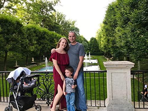 Womens Off The Shoulder Ruffle Party Dress Side Split Beach Long Maxi Dresses Wine Red L #TOP3