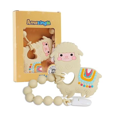 Miniatura 12 de Juguete mordedor de silicona de grado alimenticio para bebés con diseño de una sola pieza para chupete y clip, juego de regalo para niños y niñas a