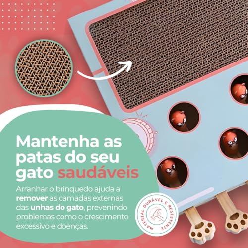 Brinquedo Interativo De Caça Com Arranhador Para Gatos 3 em 1