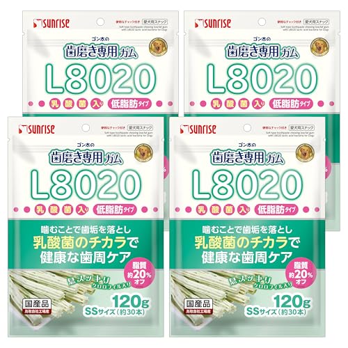 ゴン太の歯磨き専用ガムSSサイズ L8020乳酸菌入り クロロフィル入り 低脂肪 120g 4個セット