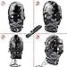 Leather Bondage Gimp Mask Hood, Full Face Blindfold Mask Hood Lockable & Dildo Penis Mouth Gag Breathable Restraint Head Hood, for Unisex Adults Couples, BDSM/LGBT Fetish Hood Black
