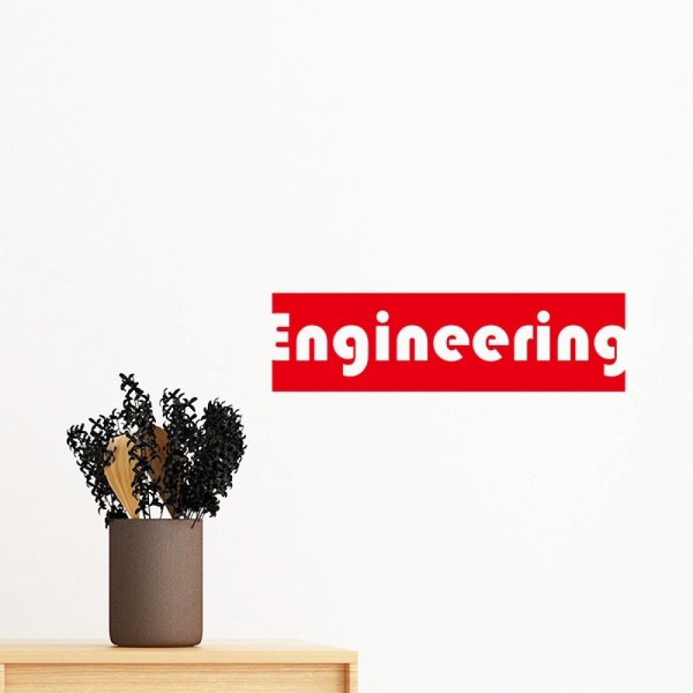 Sticker mural ingénierie rouge amovible DIYthinker 80cm pour déco chambre