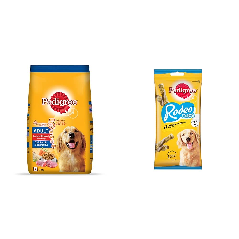 See full amazon price history chart for Pedigree Adult Dry Dog Food, Chicken & Vegetables, 3kg Pack & Pedigree Rodeo Duos Adult Dog Treat, Chicken & Bacon - 123 g Pack (7 Treats) Pedigree Adult Dry Dog Food, Chicken & Vegetables, 3kg Pack & Pedigree Rodeo Duos Adult Dog Treat, Chicken & Bacon - 123 g Pack (7 Treats) (B0B8ZC1PG4) Amazon Price History, Amazon Price Tracker