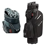 RAM Golf Premium Cart Bag with 14 Way Molded Organizer Divider Top Black/Silver