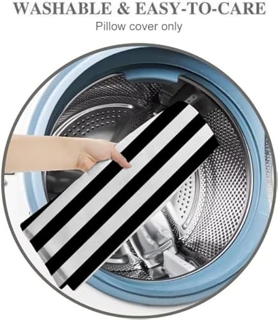 White and Black Stripe Body Pillow Cover Black and White Striped Throw Pillow Covers Modern Long Pillow Case Protector with Zipper Decorative Soft Rectangle Bed Pillowcases for Bedroom,Couch 20x54