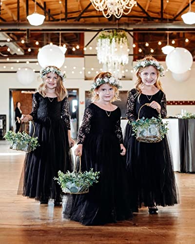 Image of 2Bunnies Girl Peony Lace Back A-Line Straight Tutu Tulle Party Flower Girl Dress