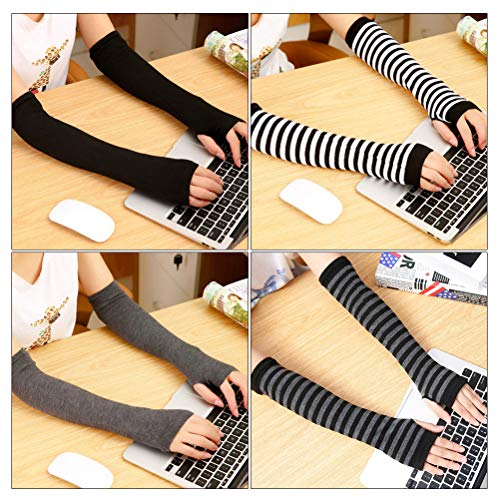 4 Pares Luvas Quentes Luvas Sem Dedos Luvas De Polegar Luvas De Algodão Manga Versão Coreana Senhori