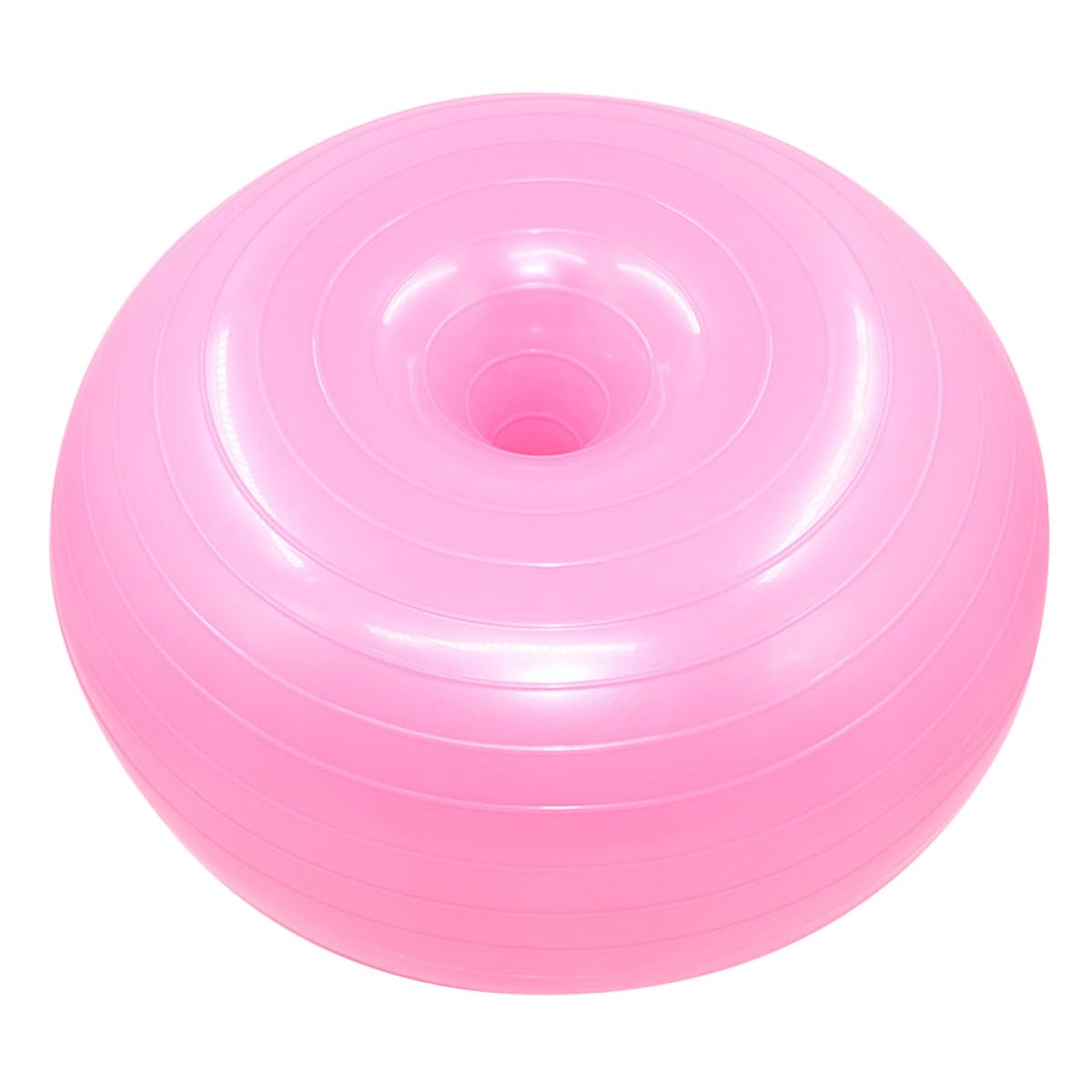 50cm Rutschfester Platzfester PVC Yoga Hilfsball Donut Form mit Luftpumpe Balance und Fitnessball für Pilates Kräftigung Zuhause