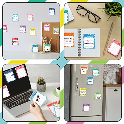 Notes adhésives inspirantes et colorées pour école et bureau en lot de 24
