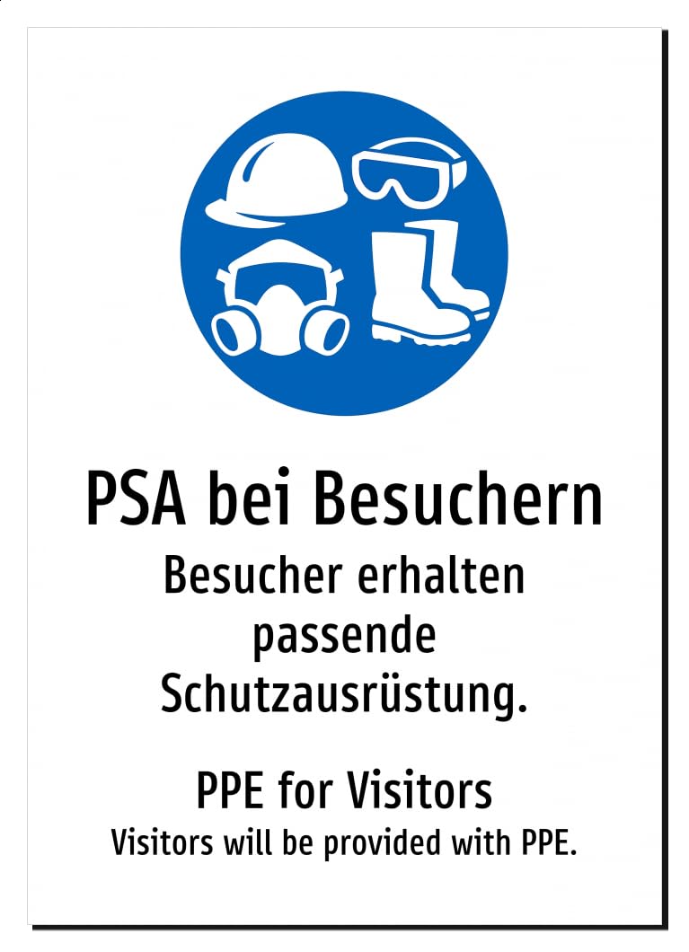 50257-DEEN-S-06 | PSA bei Besuchern/PPE for Visitors Schild