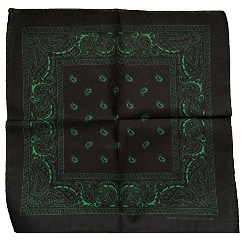 XamicNew 2015 Designs Patterned Bandanas Head Neck Scarfs (Black Green Paisley)