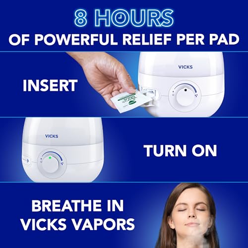Image of Vicks VapoPads Sinus Relief Formula - Vapor Pads Refill Humidifiers and Steam Inhalers, Scent Pads for Sinus Congestion and Throat Irritation, 40-Pack, Box Color May Vary