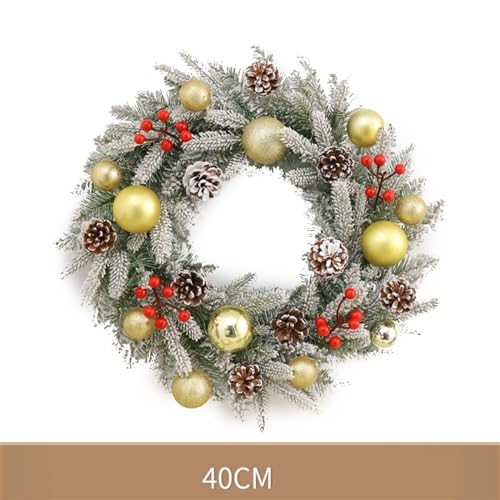 Couronne de Noël extérieure et décoration d'arbre de Noël | 2 Pcs - 5