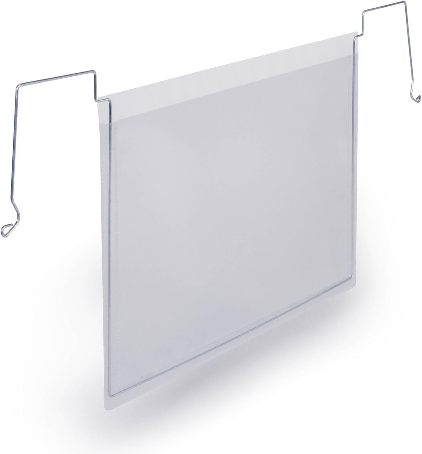 Durable A5 Wire Hanging Document Pocket - Robust Ticket Holder - for Clearly Labelling Warehouses and Logistic Centres - Pack of 50 - Transparent Document Holders