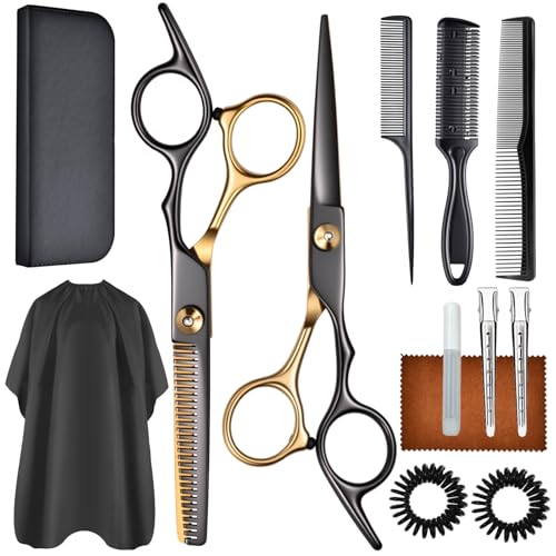 13 pcs hair cutting scissors shears kitsprofessional haircut scissors kit with cutting scissors65 inches hair cutting scissors kit for menwomenkidssalon amp home