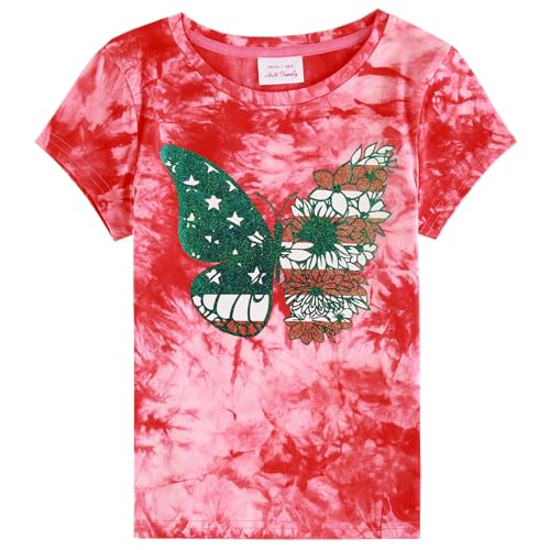Image of 4th of July Shirts for Girls Patriotic American Flag Kids Clothing