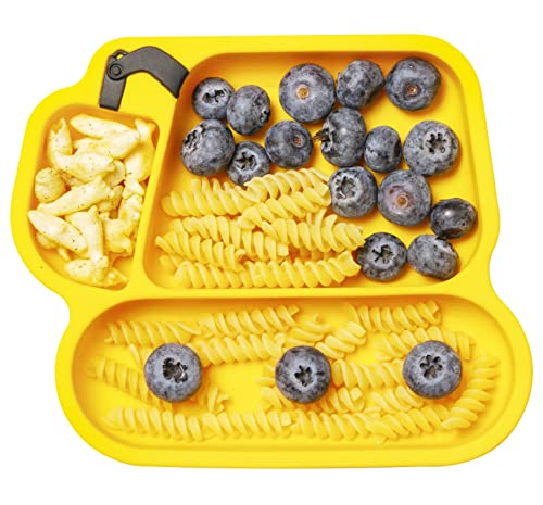 Baby Plate - Toddler Plate With Suction - 100% Food-Grade Silicone Divided Dinner Plates - Portable Non Slip - Microwave & Dishwasher Safe #TOP15