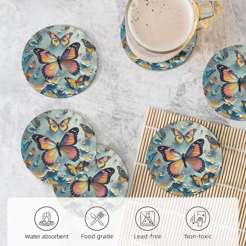 Sous-verres absorbants papillon en céramique, le cadeau de table parfait - 6
