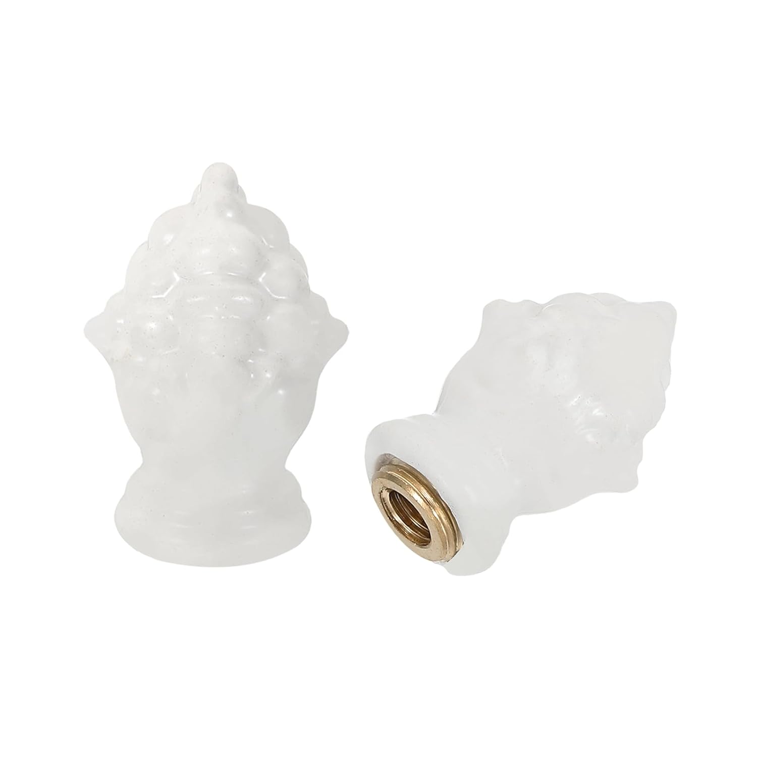 PATIKIL 20mm Lamp Shade Finial, 2pcs Lamp Finials Caps Knob M10x1mm Threaded Base Iron Solid Lamp Finial Decoration for Lamp Shade Table Floor Lamps, White