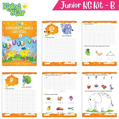 Image of Rising Star Preschool Learning Junior KG Kit B| Pattern Writing| Alphabet Capital & Small Letters| Numbers 1-50| General Knowledge| Rhymes & Stories| ... Kids Early Learning Books | Ages 4-5 Years