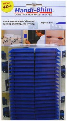 Handi-Shim HS1440BL Plastic Construction Shims / Spacers, 40 Pack, 1/4-Inch, Blue by Handi-Shim