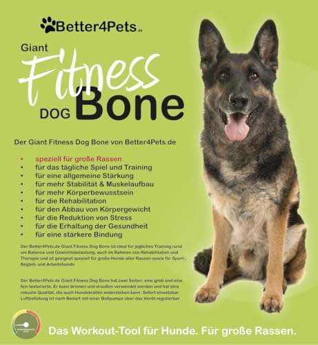 Better4Pets Powered by Wolfpack | Giant Fitness Dog Bone für Große Hunde Balance/Kraftstation/Trainingsgerät/Agility/XXL/hundespielzeug/zuhause/Trainingsgerät für Hunde (Standard)